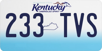 KY license plate 233TVS