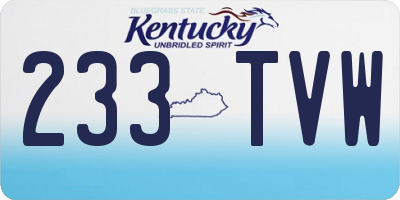 KY license plate 233TVW