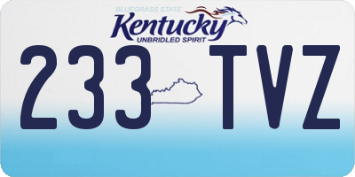 KY license plate 233TVZ