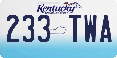 KY license plate 233TWA