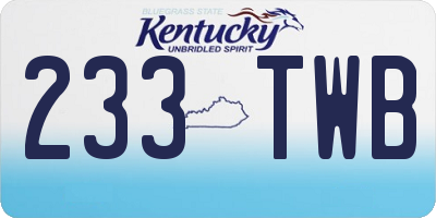 KY license plate 233TWB
