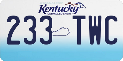 KY license plate 233TWC