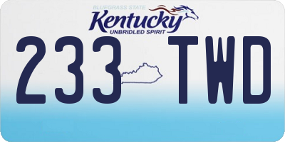 KY license plate 233TWD