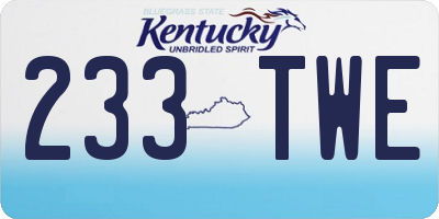 KY license plate 233TWE