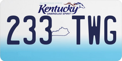 KY license plate 233TWG