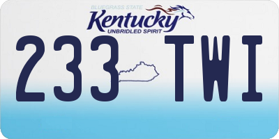 KY license plate 233TWI