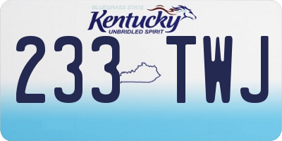 KY license plate 233TWJ