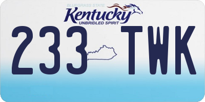 KY license plate 233TWK
