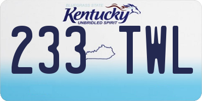 KY license plate 233TWL