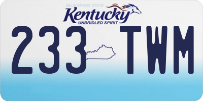 KY license plate 233TWM
