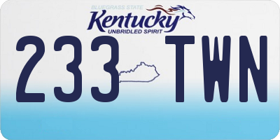 KY license plate 233TWN