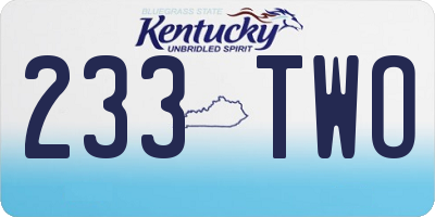 KY license plate 233TWO