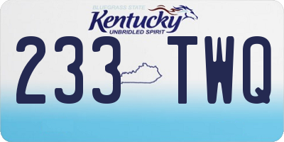 KY license plate 233TWQ
