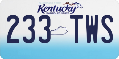 KY license plate 233TWS