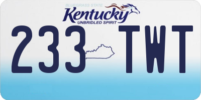KY license plate 233TWT