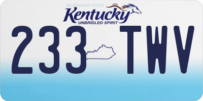 KY license plate 233TWV