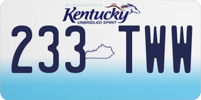 KY license plate 233TWW