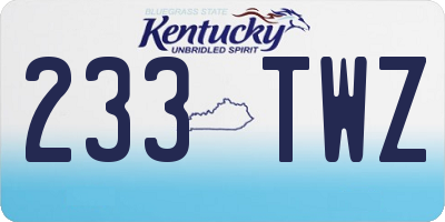 KY license plate 233TWZ