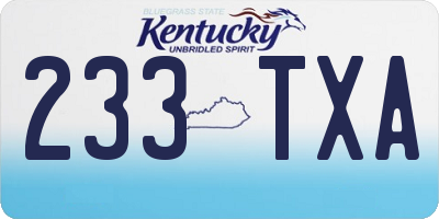 KY license plate 233TXA