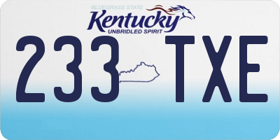 KY license plate 233TXE