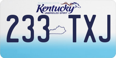 KY license plate 233TXJ