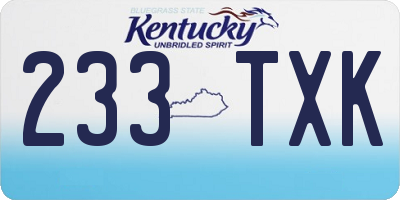 KY license plate 233TXK