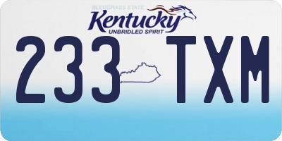 KY license plate 233TXM