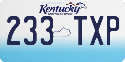KY license plate 233TXP
