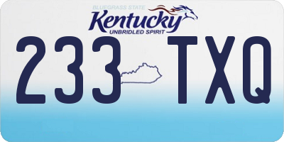 KY license plate 233TXQ
