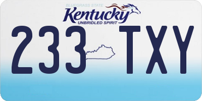 KY license plate 233TXY