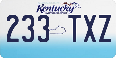 KY license plate 233TXZ