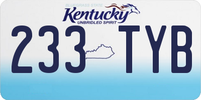KY license plate 233TYB
