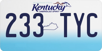KY license plate 233TYC