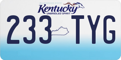 KY license plate 233TYG