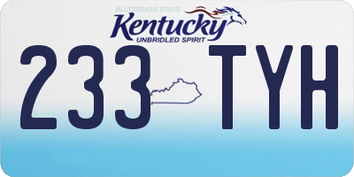 KY license plate 233TYH