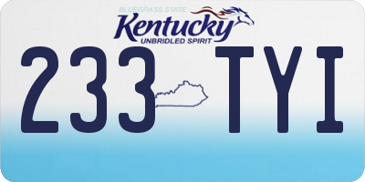 KY license plate 233TYI