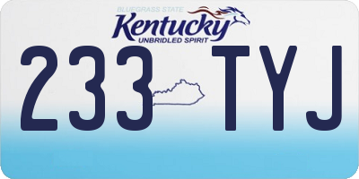 KY license plate 233TYJ