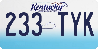 KY license plate 233TYK