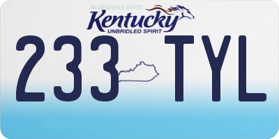 KY license plate 233TYL