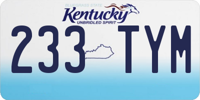 KY license plate 233TYM