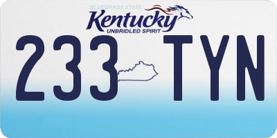 KY license plate 233TYN
