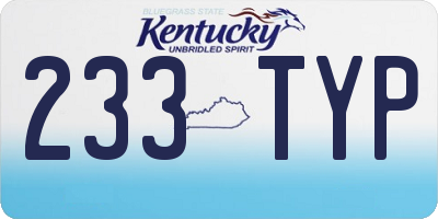 KY license plate 233TYP