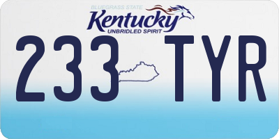KY license plate 233TYR