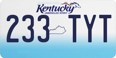 KY license plate 233TYT