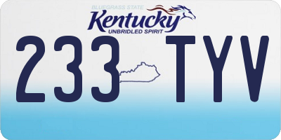 KY license plate 233TYV