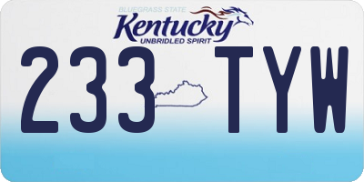 KY license plate 233TYW
