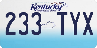 KY license plate 233TYX