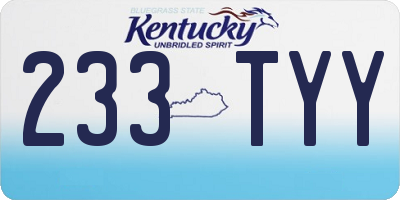 KY license plate 233TYY