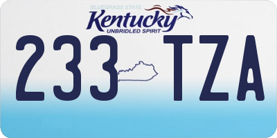 KY license plate 233TZA