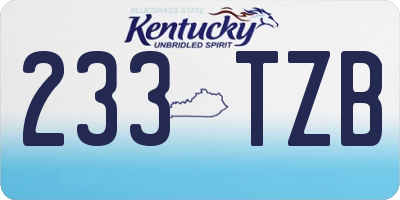 KY license plate 233TZB